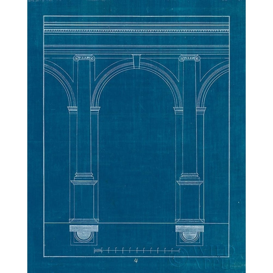 Architectural Columns IV Blueprint Poster Print by Wild Apple Portfolio Wild Apple Portfolio-VARPDX62289 Image 1