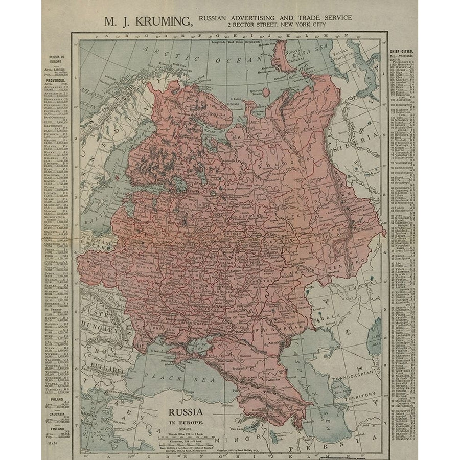 Russian Empire 1913 by Vintage Maps-VARPDX62414 Image 1