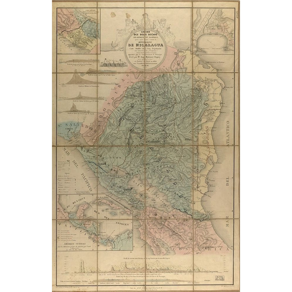 Nicaragua Isthmus Canal 1855 by Vintage Maps-VARPDX62442 Image 1