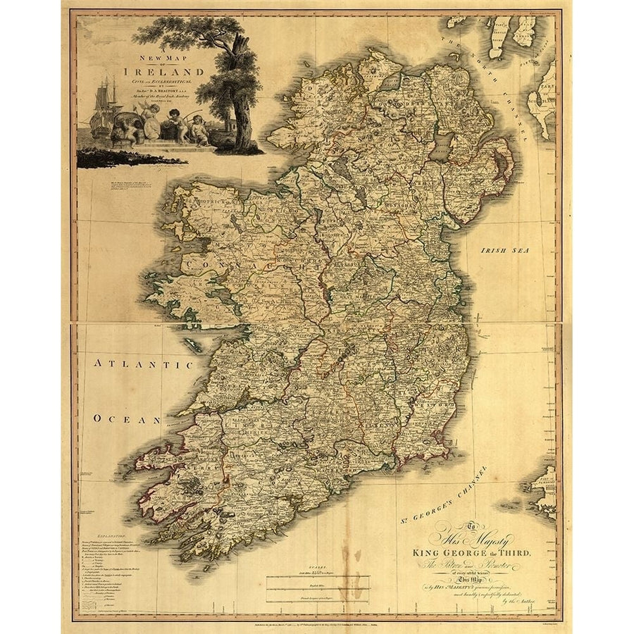 Memoir Map of Ireland 1797 by Vintage Maps-VARPDX62472 Image 1