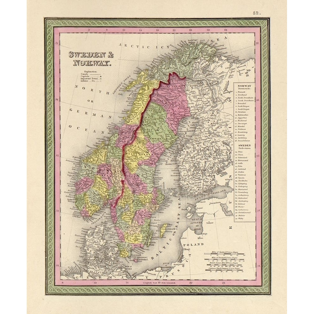 Sweden and Norway 1849 by Vintage Maps-VARPDX62530 Image 1