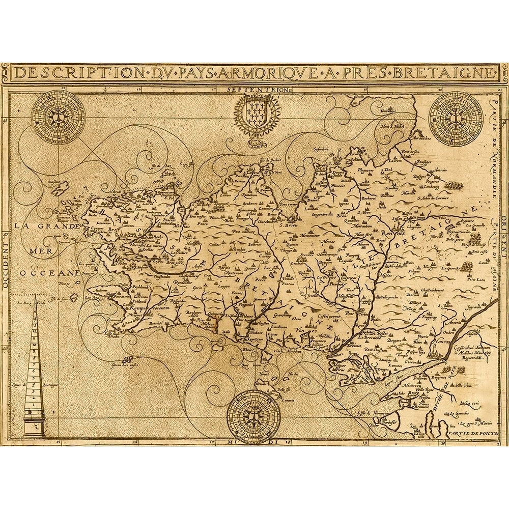 Bretaigne 1594 Brittany Coast by Vintage Maps-VARPDX62588 Image 1