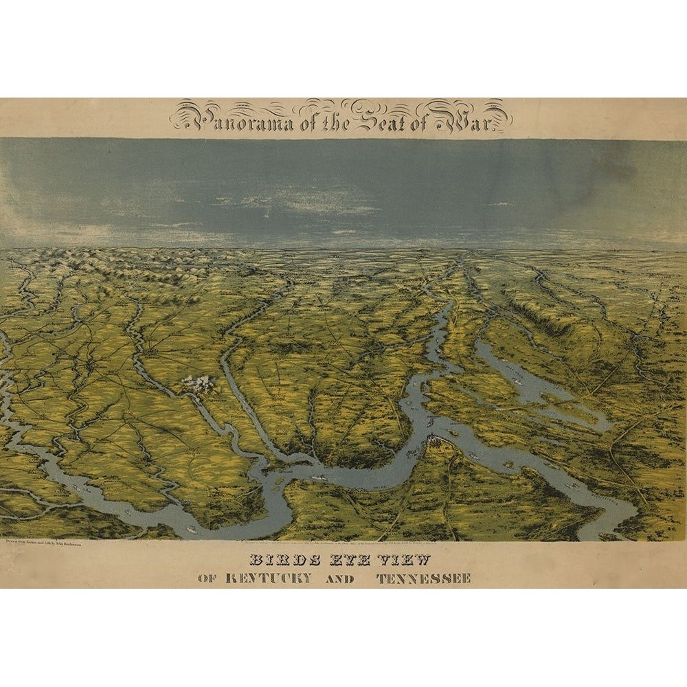 Birds eye view of Kentucky and Tennessee 1862 by Vintage Maps-VARPDX62660 Image 1