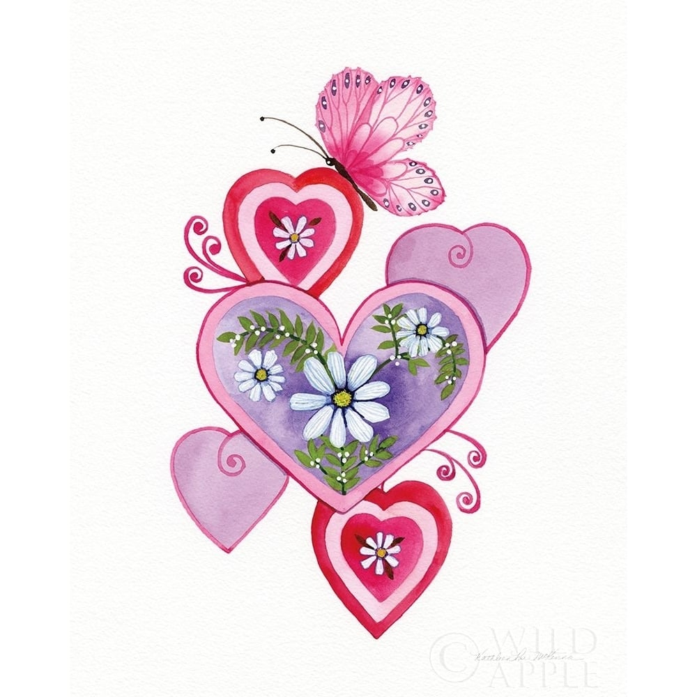 Hearts and Flowers II Poster Print by Kathleen Parr McKenna-VARPDX62698 Image 1