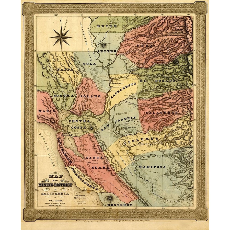 California Mining District 1851 by Vintage Maps-VARPDX62720 Image 1