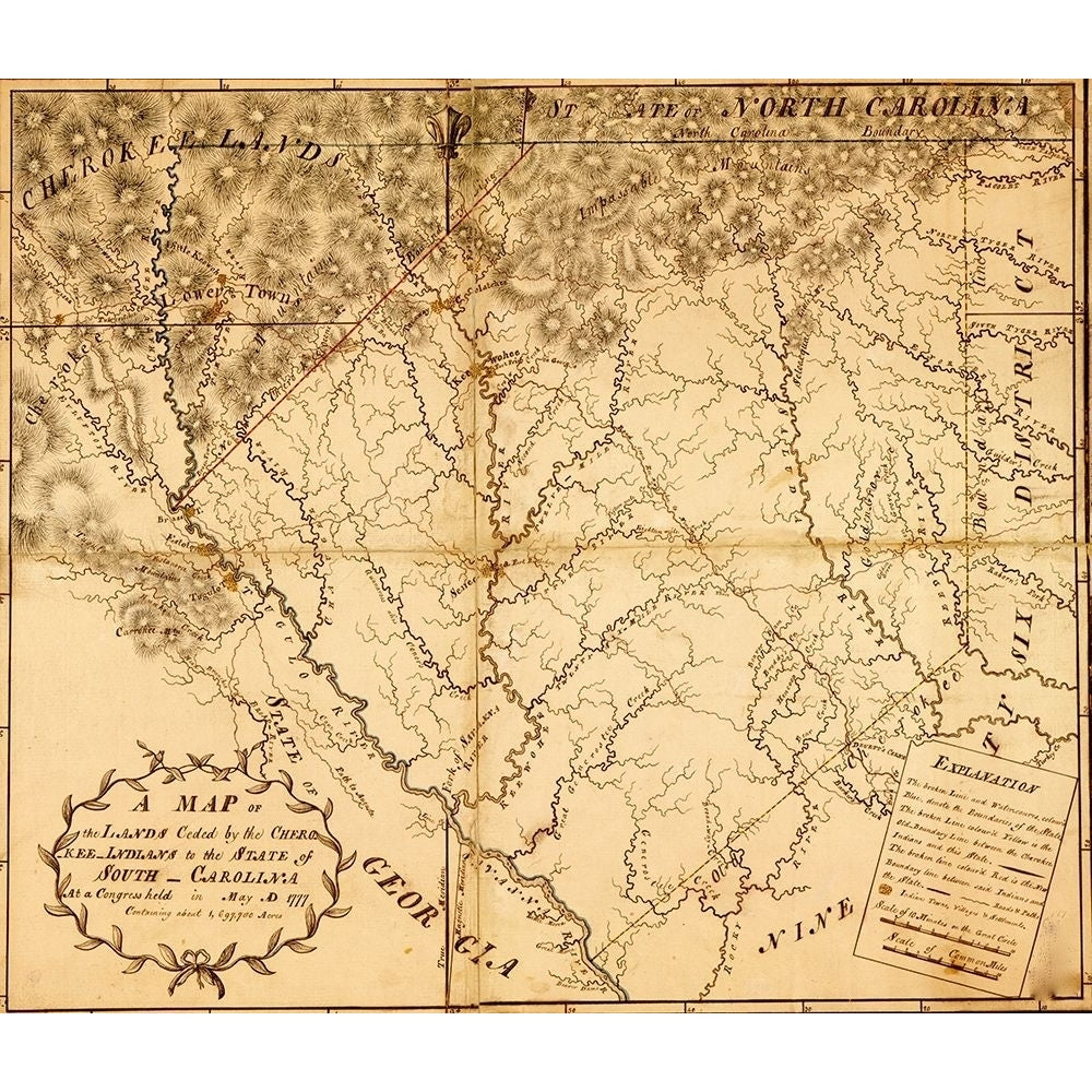 Carolina provide Indian Lands 1777 by Vintage Maps-VARPDX62838 Image 1