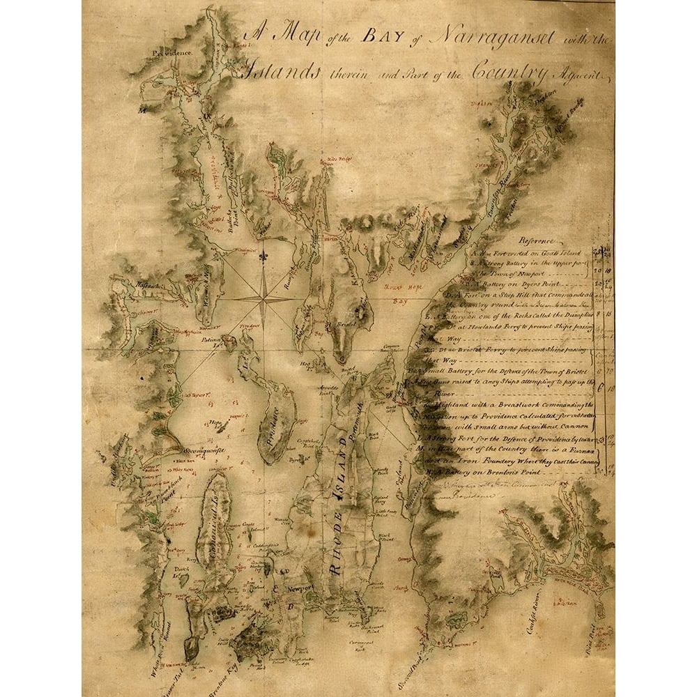 Narragansett Bay 1777 by Vintage Maps-VARPDX62843 Image 1