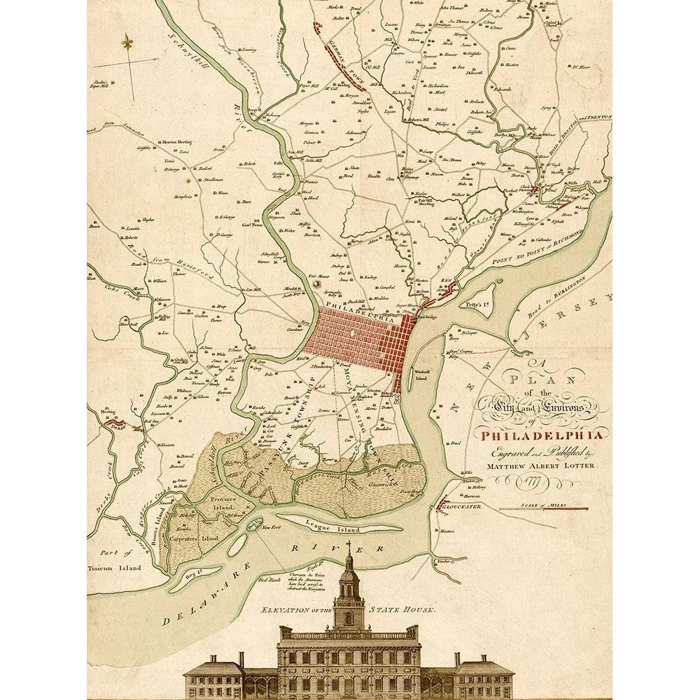 Plan of Philadelphia and its environs 1777 by Vintage Maps-VARPDX62837 Image 1