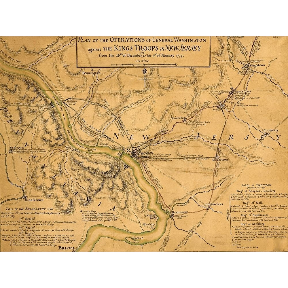 Operations of General Washington against the Kings troops in Jersey 1777 by Vintage Maps-VARPDX62876 Image 1