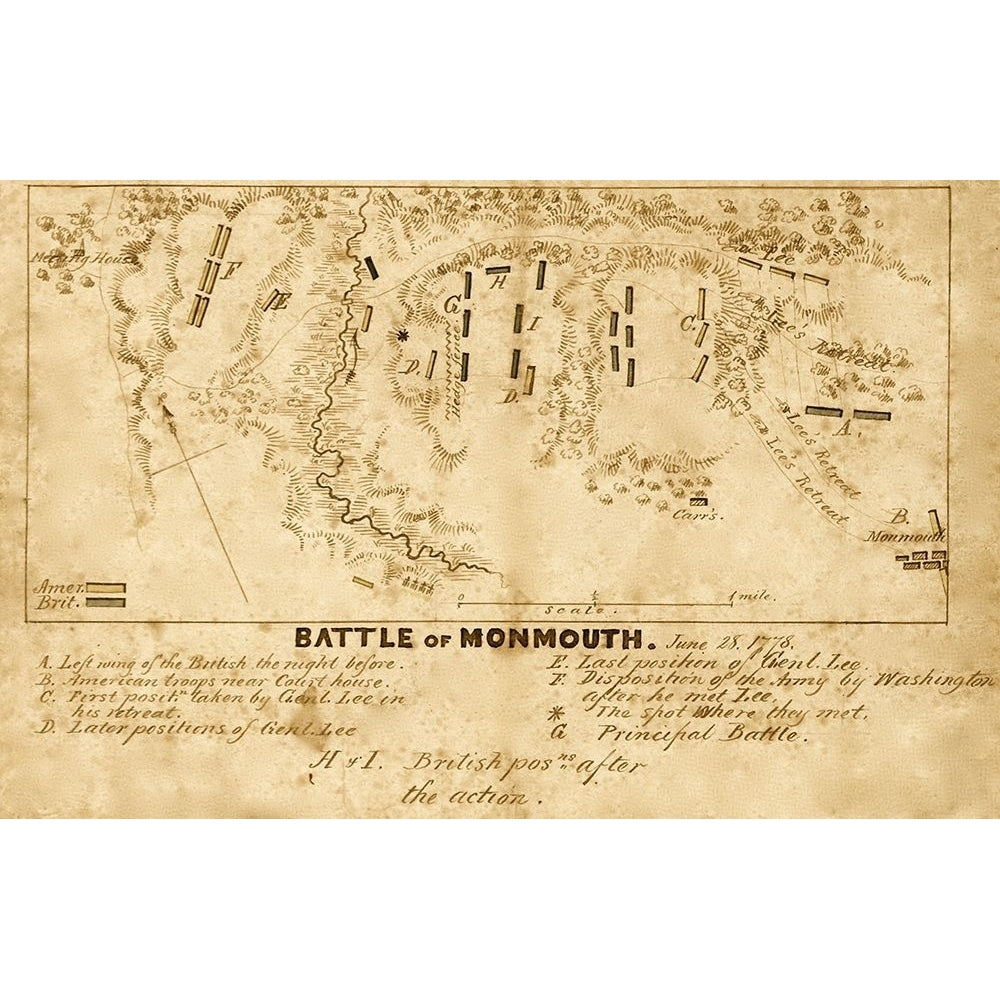 Battle of Monmouth Jersey 1778 by Vintage Maps-VARPDX62899 Image 1