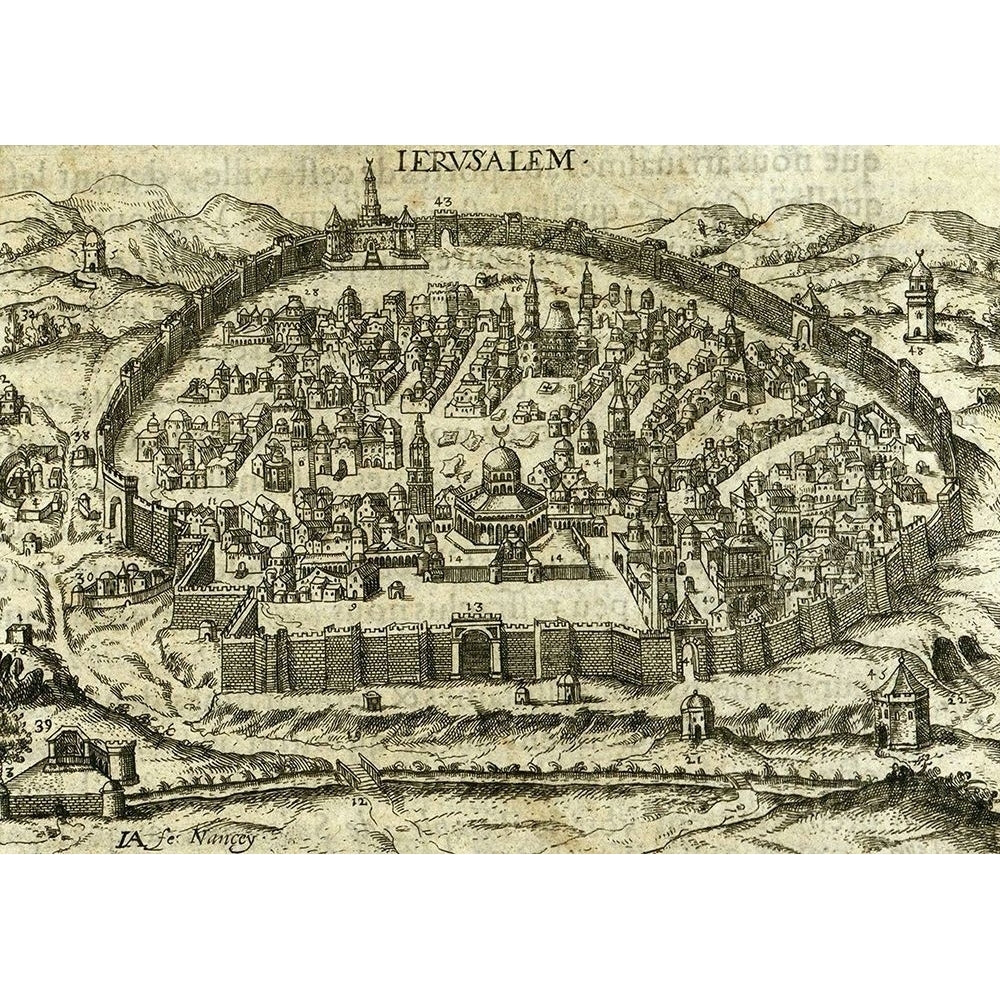 Antique Map of Jerusalem by Vintage Maps-VARPDX62930 Image 1