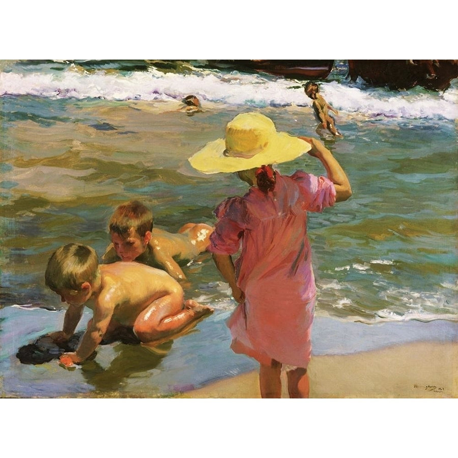 Children at the Seashore by Joaquin Sorolla-VARPDX63389 Image 1