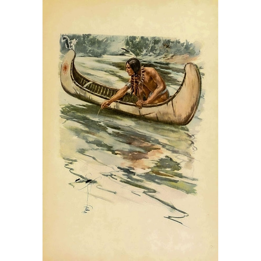 Indian canoe from The Song of Hiawatha 1906 by Harrison Fisher-VARPDX63432 Image 1