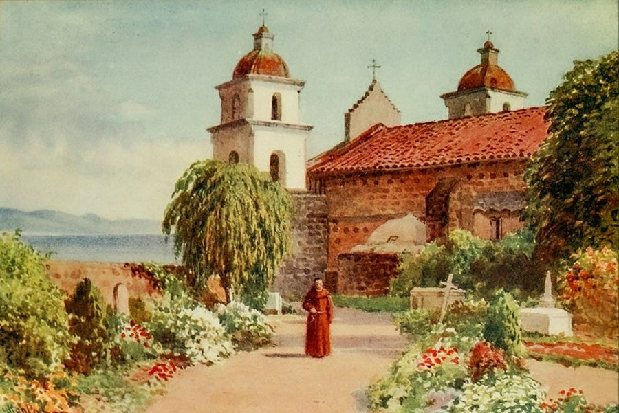 The Cemetery-Santa Barbara Mission-California 1914 by Sutton Palmer-VARPDX63482 Image 1