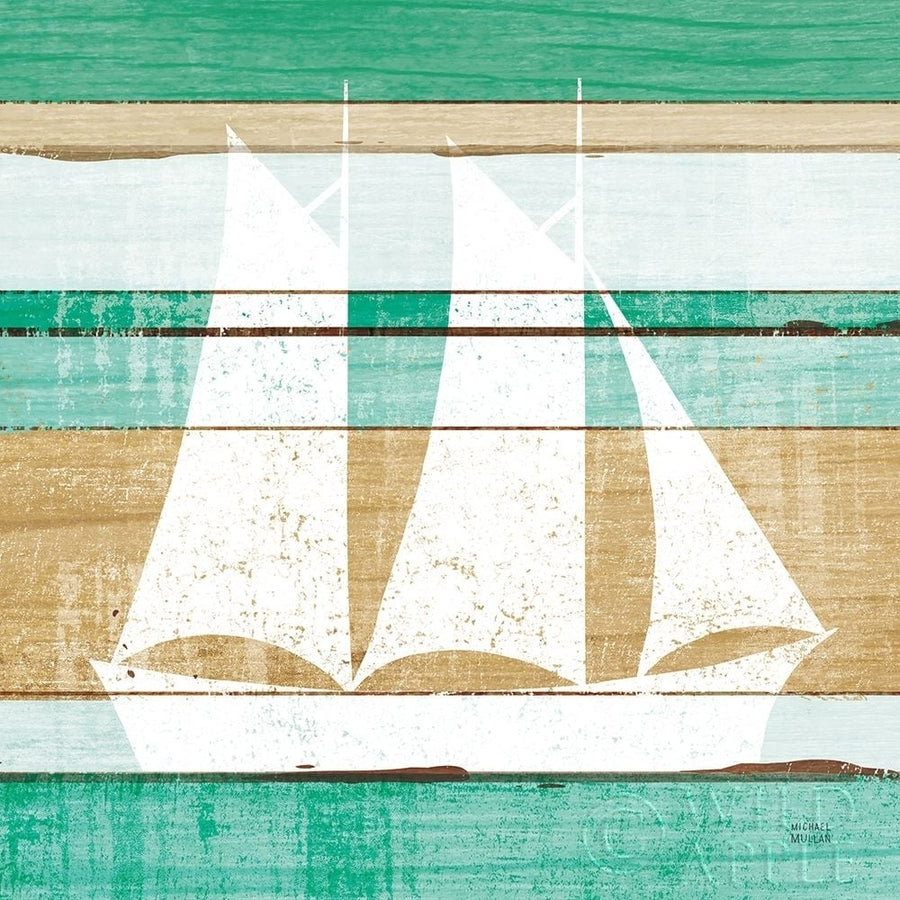 Beachscape V Boat Green Poster Print by Michael Mullan-VARPDX63521 Image 1