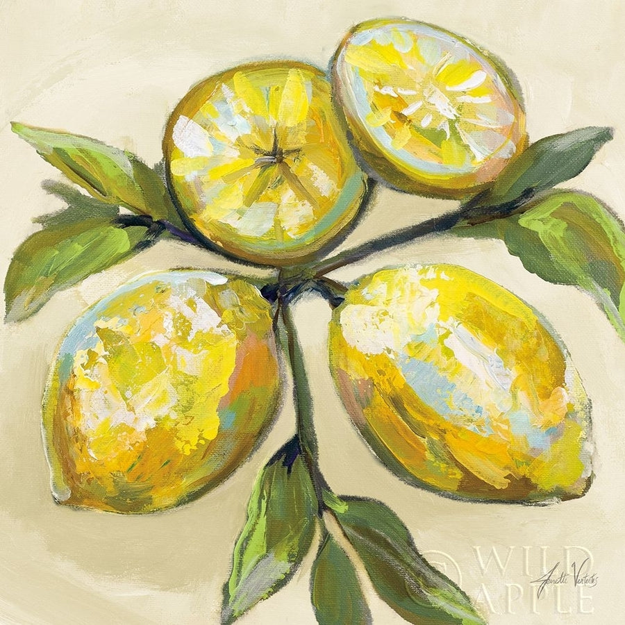 Lemons on Cream Poster Print by Jeanette Vertentes-VARPDX63916 Image 1