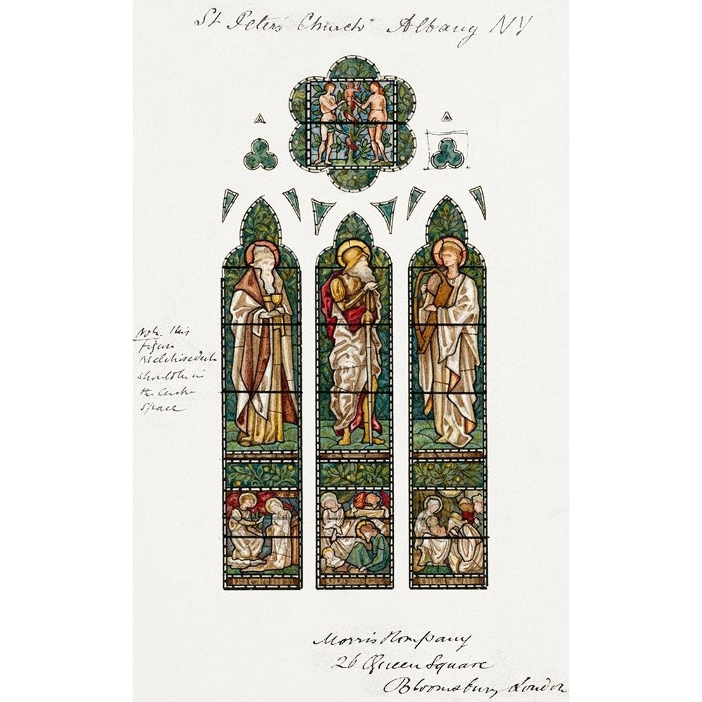 Design for Stained Glass Window-Saint Peters Episcopal Church-Albany-NY Poster Print - Edward Burne?Jones-VARPDX63996 Image 1