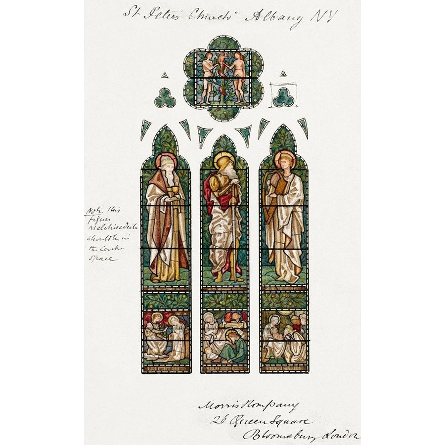 Design for Stained Glass Window-Saint Peters Episcopal Church-Albany-NY Poster Print - Edward Burne?Jones-VARPDX63996 Image 1