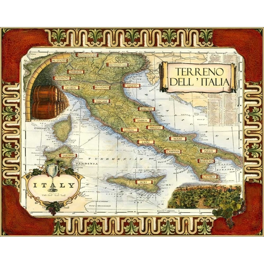 Wine Map of Italy on CGP Poster Print - Unknown-VARPDX64004Z Image 1