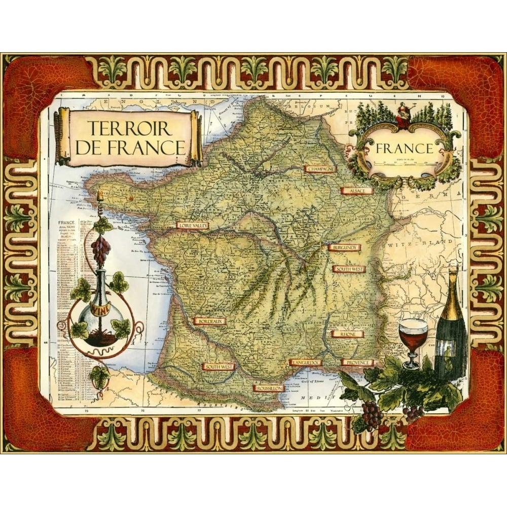 Wine Map of France on CGP Poster Print - Unknown-VARPDX64005Z Image 1