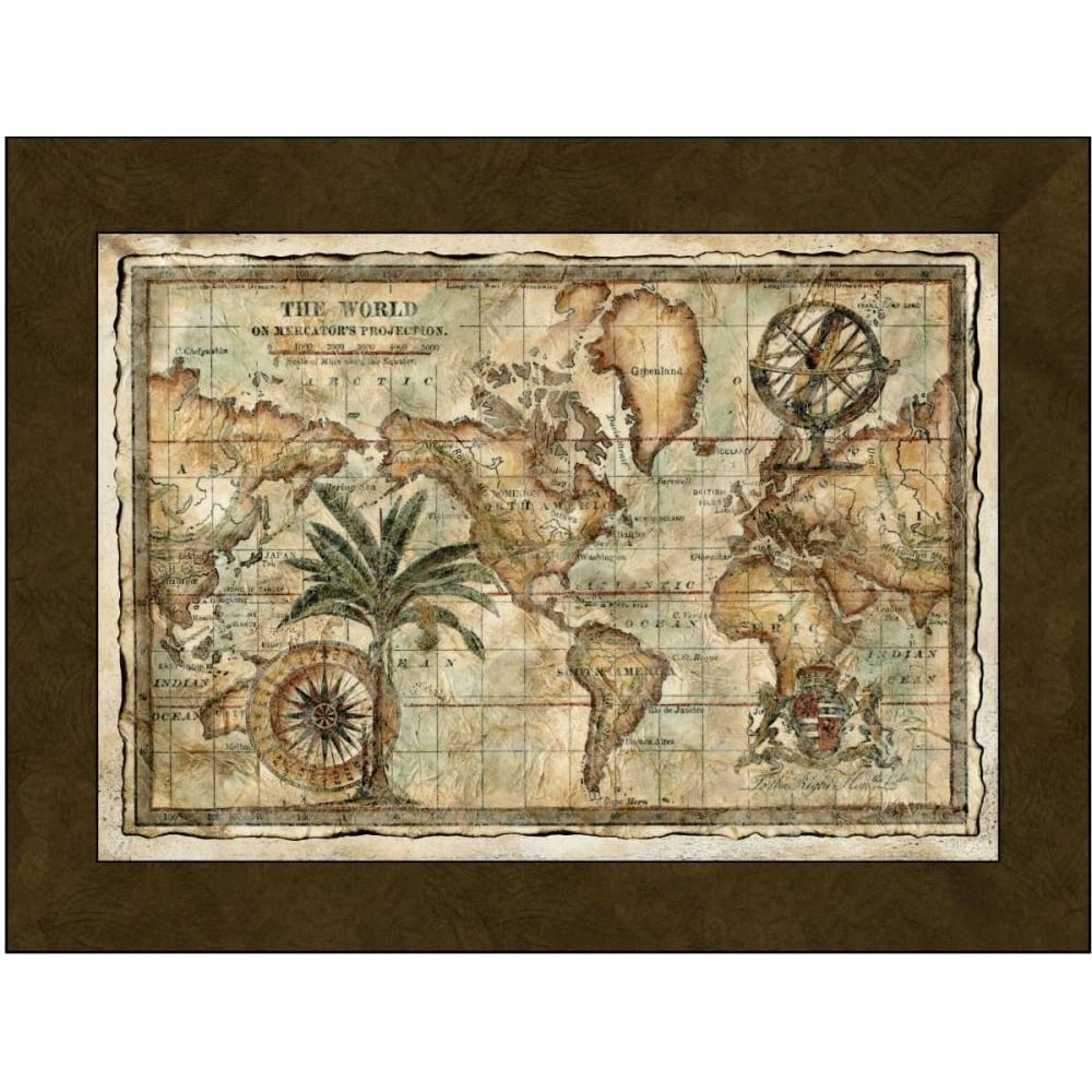 World Map with Globe Poster Print - Unknown-VARPDX64070Z Image 1