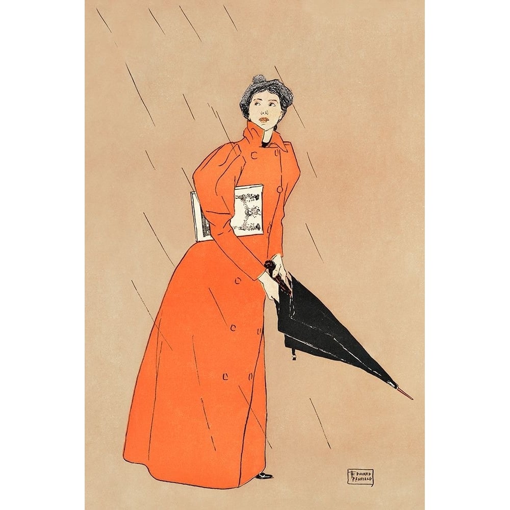 Woman holding umbrella by Edward Penfield-VARPDX64153 Image 1