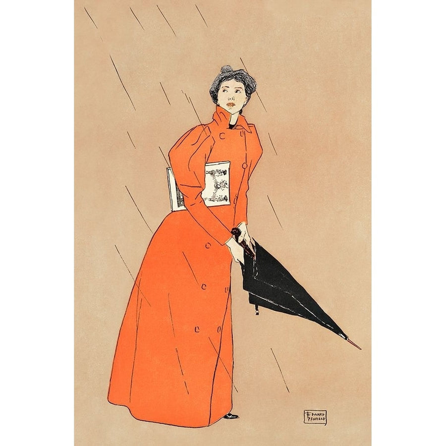 Woman holding umbrella by Edward Penfield-VARPDX64153 Image 1