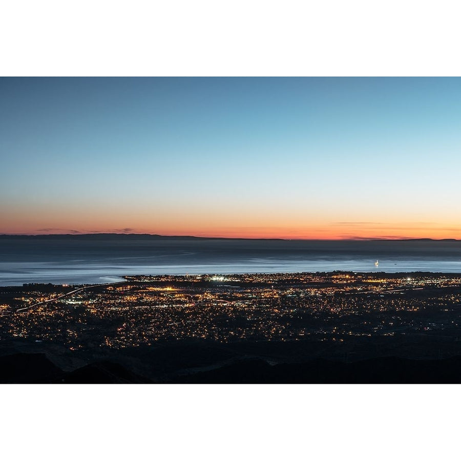 Dusk shot of Santa Barbara-California-and the Pacific shore by Carol Highsmith-VARPDX64573 Image 1