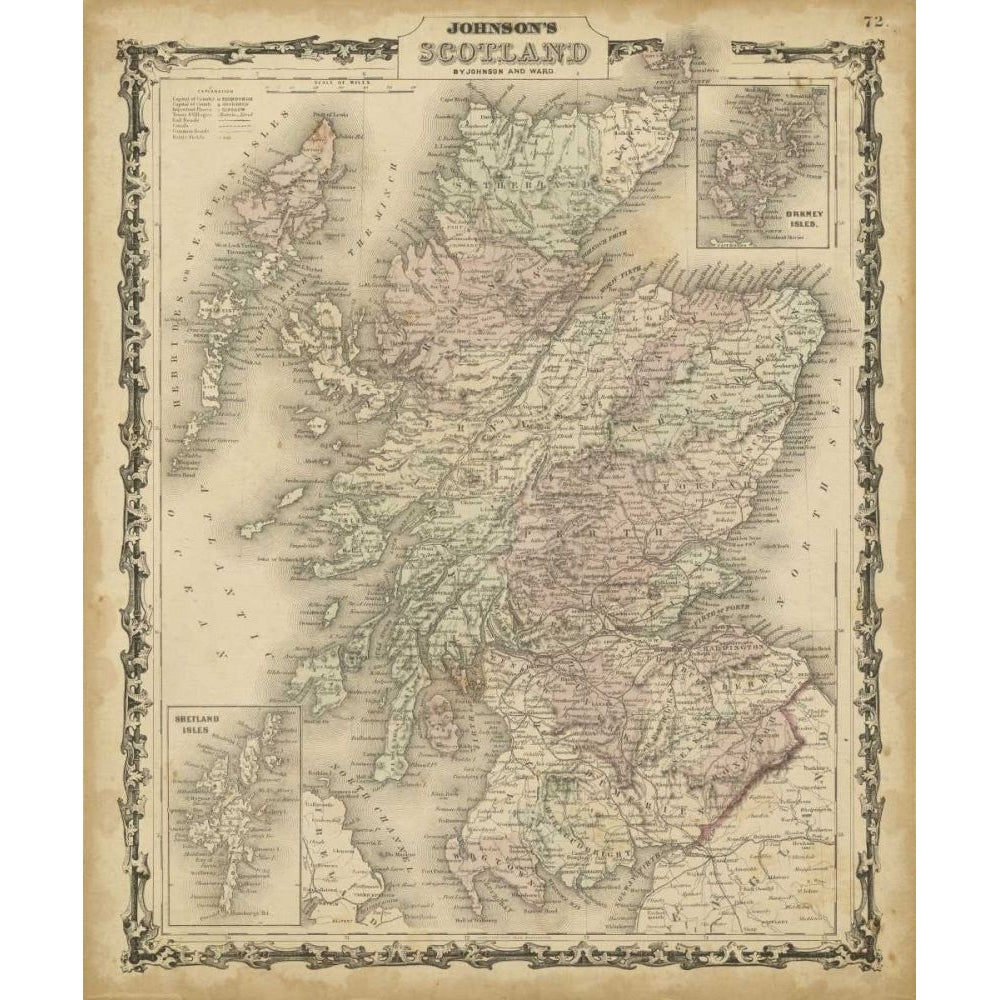 Johnsons Map of Scotland Poster Print - Johnson-VARPDX64737Z Image 1