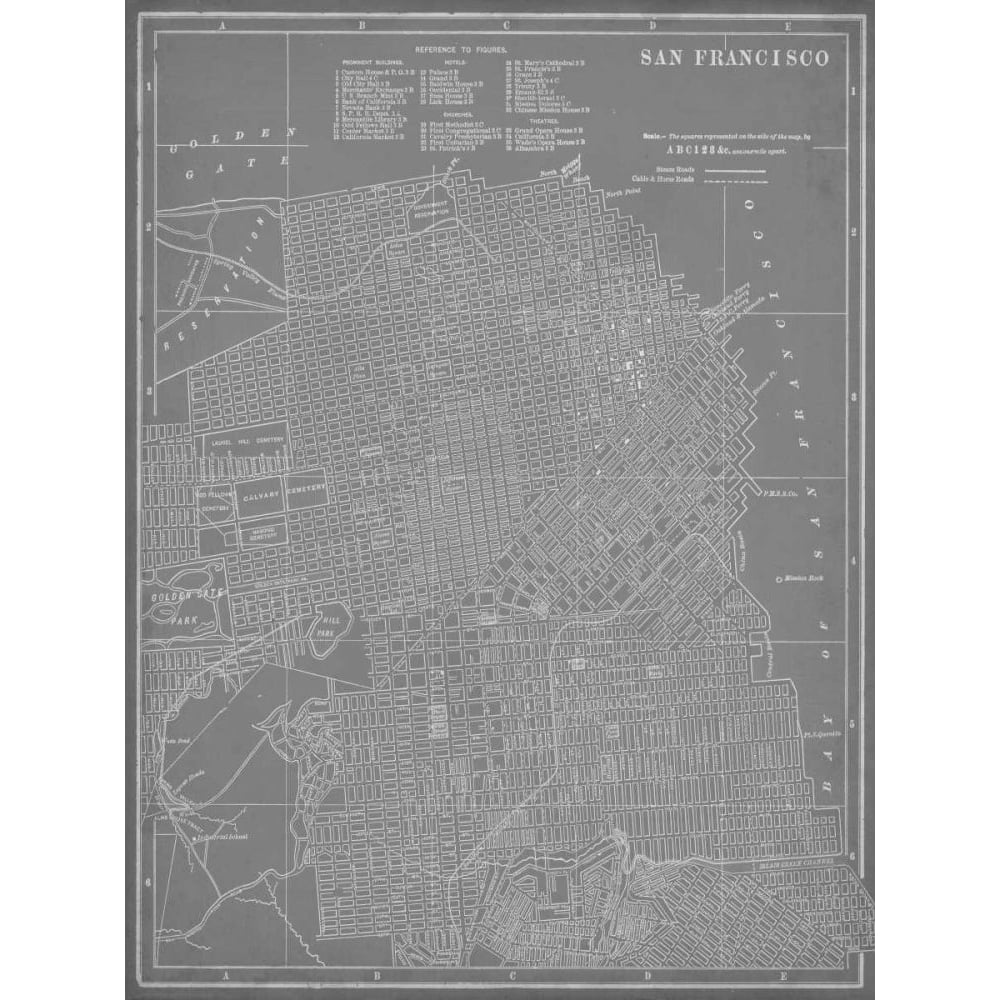 City Map of San Francisco Poster Print - Studio Vision-VARPDX64747Z Image 1