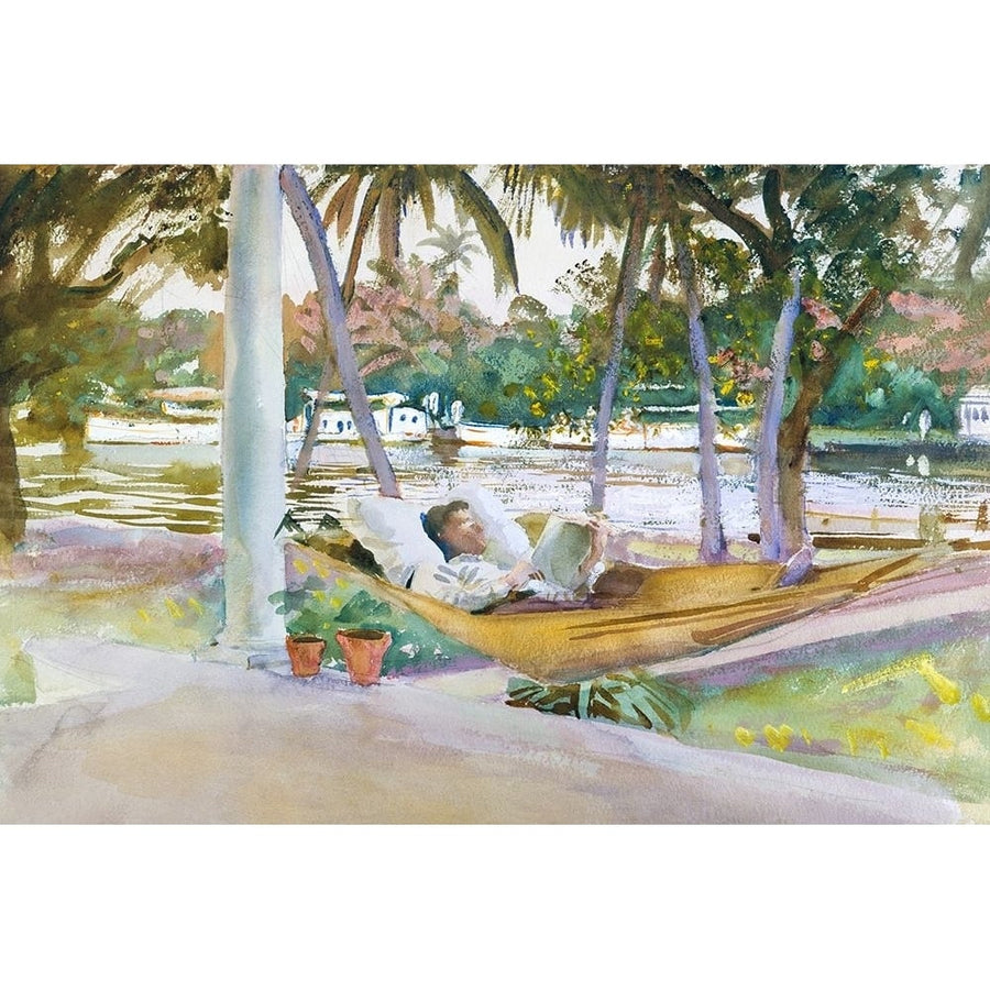 Figure in Hammock-Florida Poster Print - John Singer Sargent-VARPDX64836 Image 1