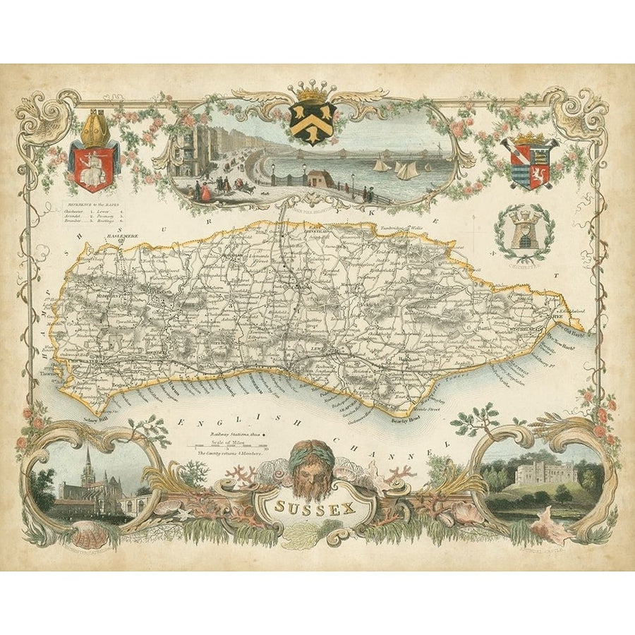 Map of Sussex Poster Print - Unknown-VARPDX65287Z Image 1