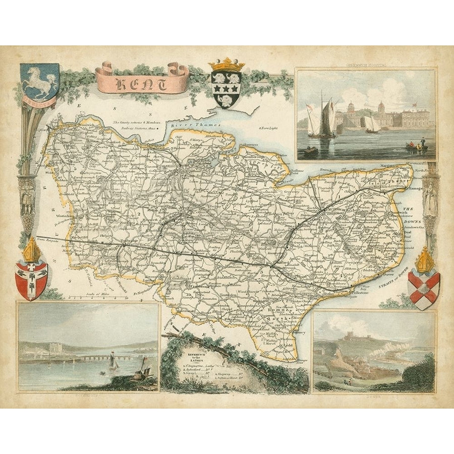 Map of Kent Poster Print - Unknown-VARPDX65286Z Image 1