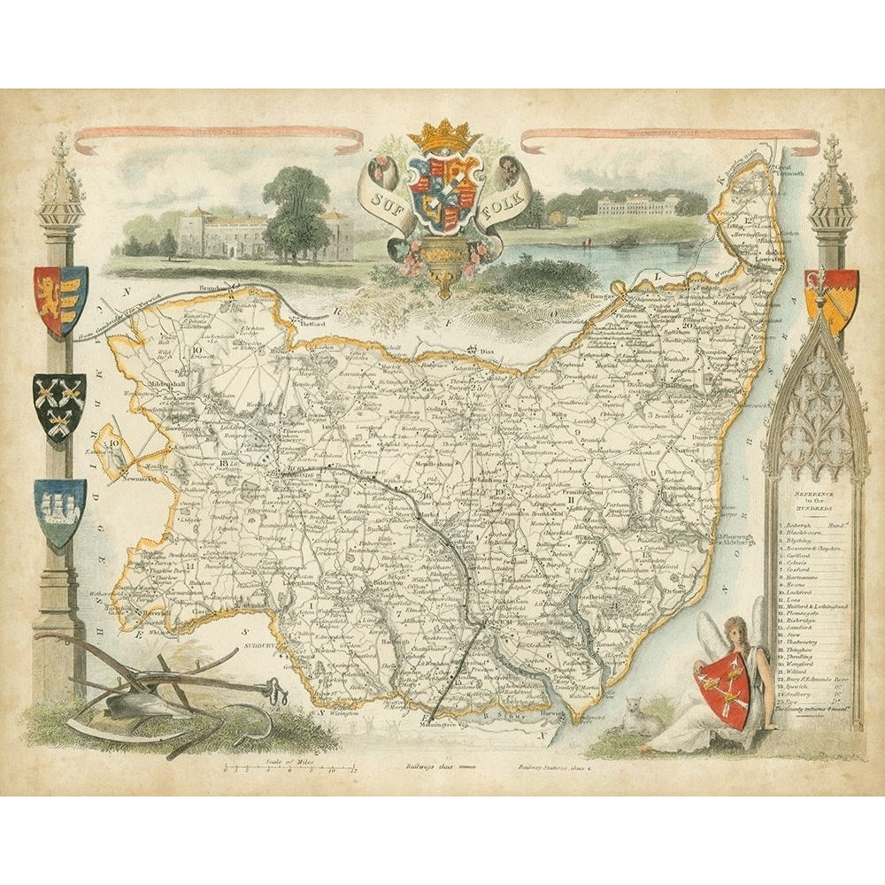 Map of Suffolk Poster Print - Unknown-VARPDX65288Z Image 1