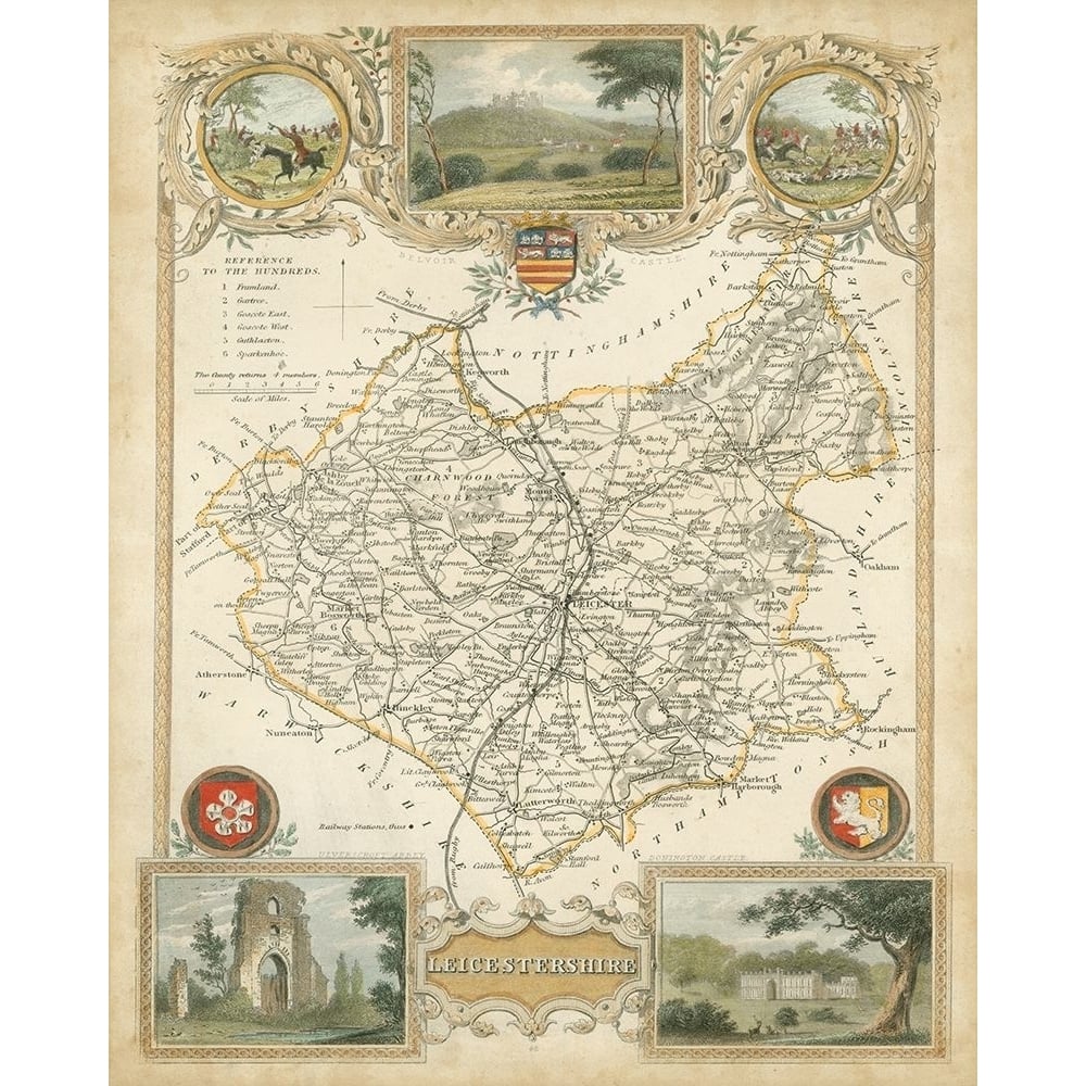 Map of Leicestershire Poster Print - Unknown-VARPDX65296Z Image 1