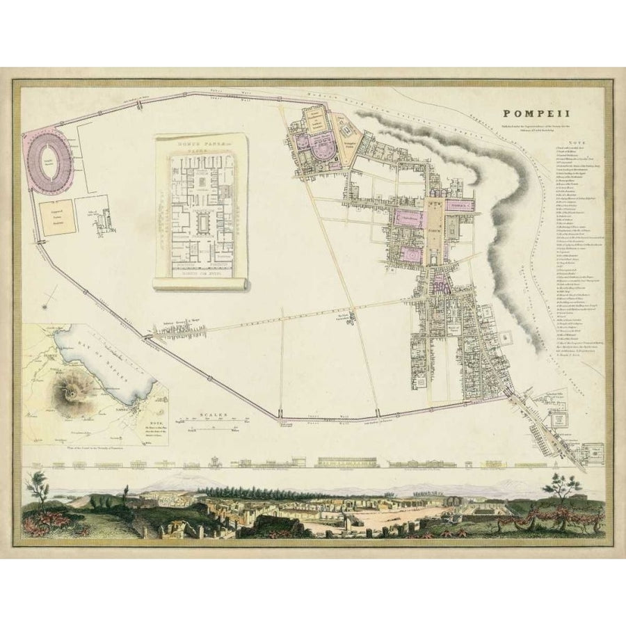 Map of Pompeii Poster Print - T.E. Nicholson-VARPDX65302Z Image 1