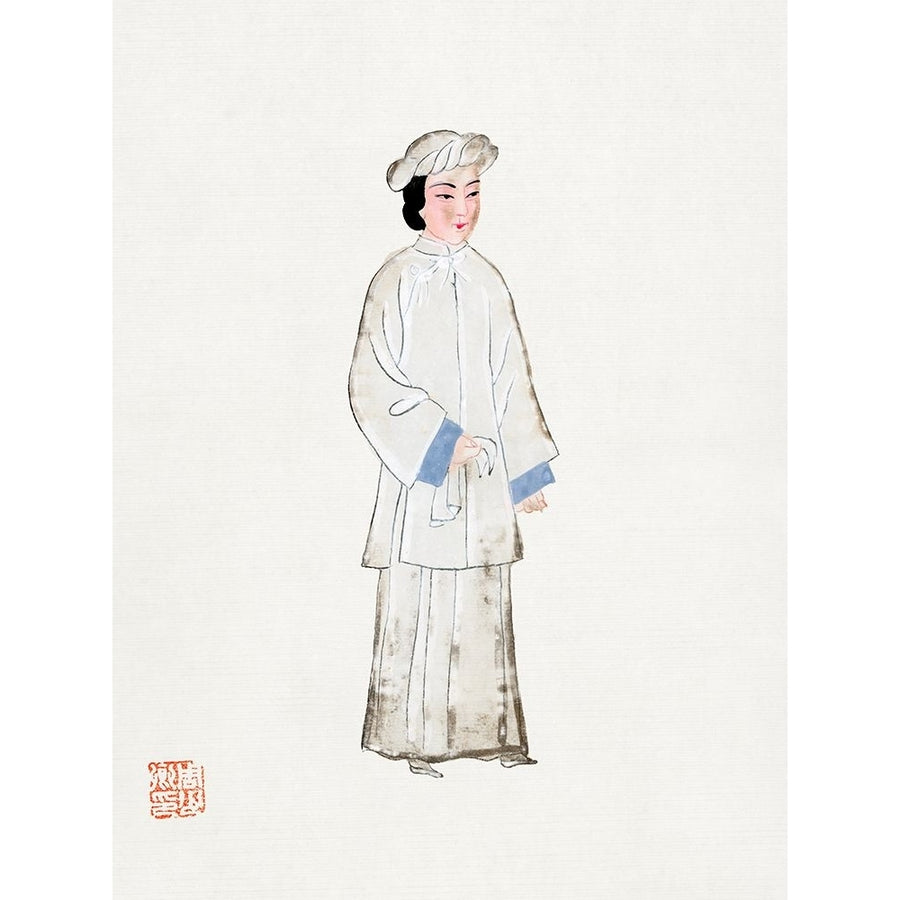 Woman in mourning robe Poster Print - Vintage Chinese Clothing-VARPDX66096 Image 1