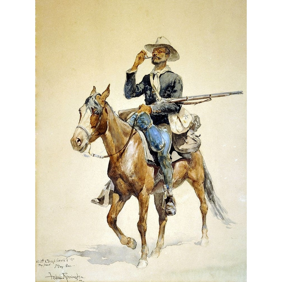 A Mounted Infantryman Poster Print - Frederic Remington-VARPDX66158 Image 1