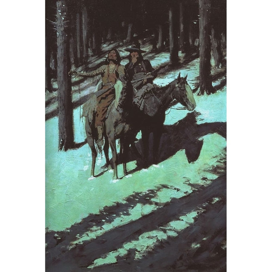 Indian Scouts in the Moonlight Poster Print - Frederic Remington-VARPDX66188 Image 1