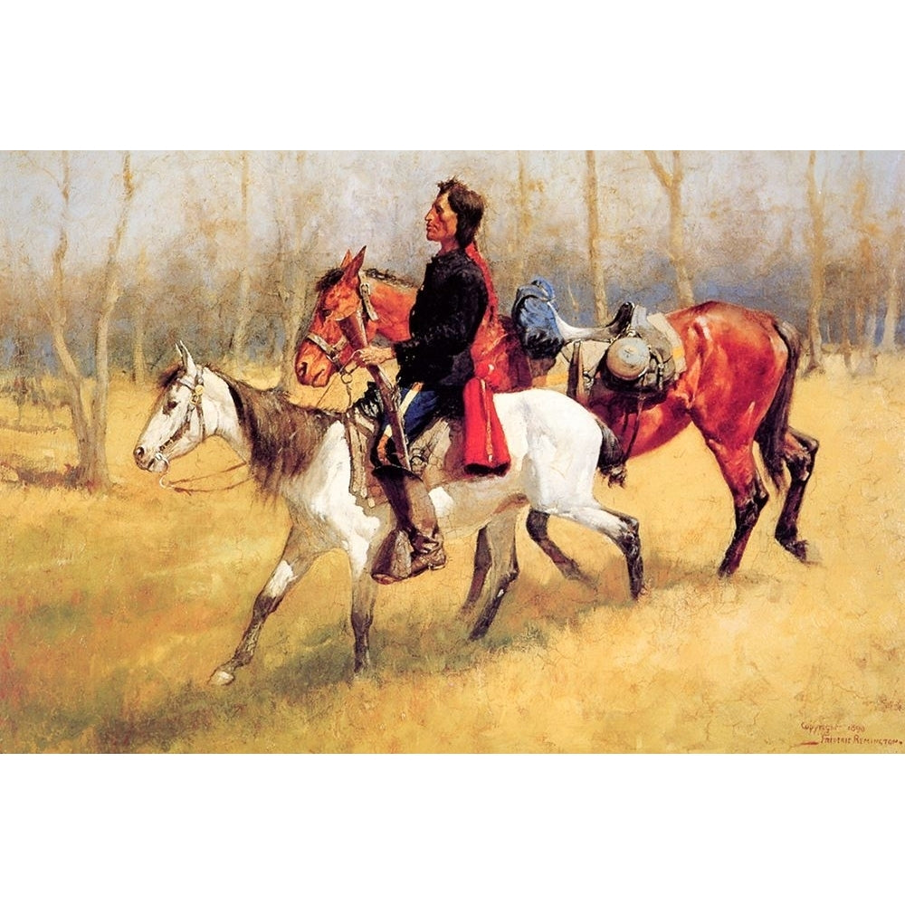 Indian Scout with Lost Troop Horse Poster Print - Frederic Remington-VARPDX66187 Image 1