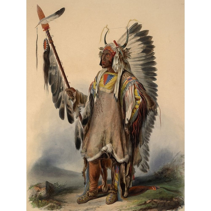 A Mandan Indian Chief Poster Print - Karl Bodmer-VARPDX66262 Image 1