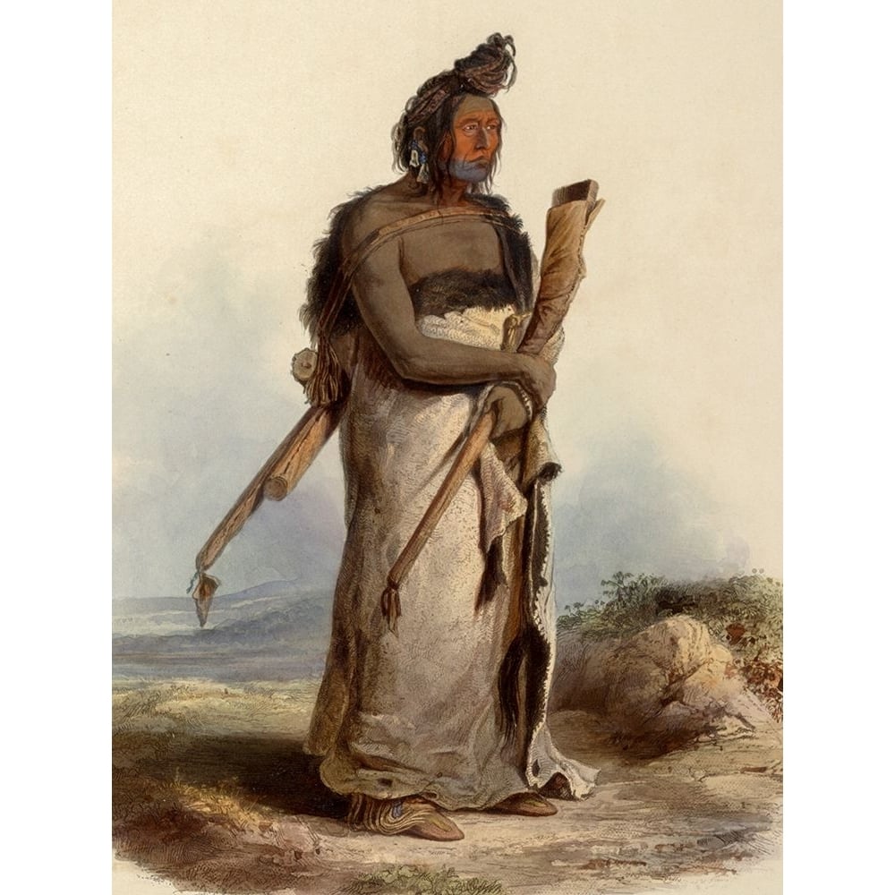 Mexkemahuastan Chief of the Bigbellies of the prarie Poster Print - Karl Bodmer-VARPDX66286 Image 1