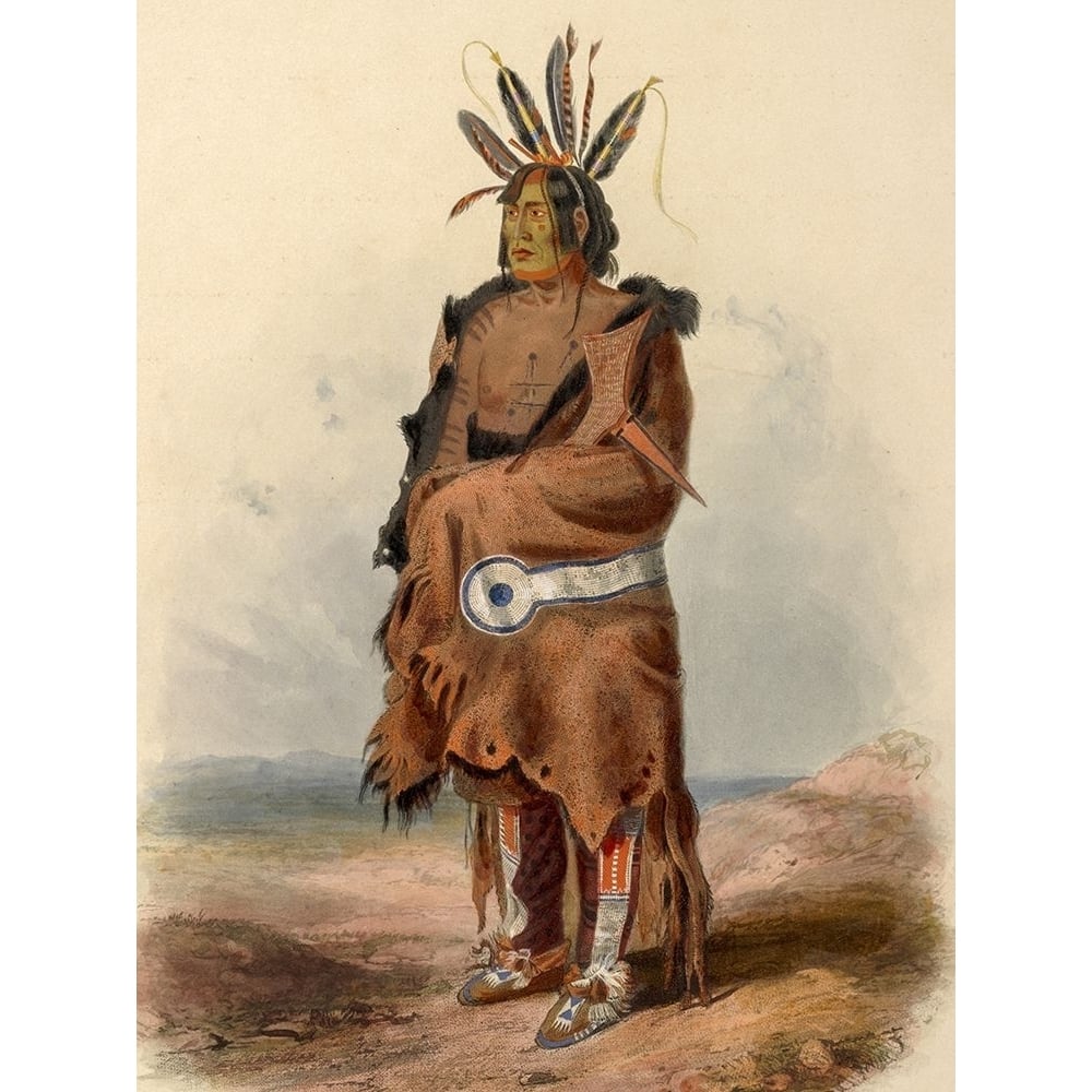 An Arrikara Indian Warrior Poster Print - Karl Bodmer-VARPDX66284 Image 1