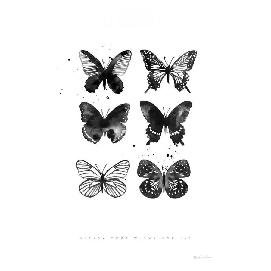 Six Inky Butterflies by Mercedes Lopez Charro-VARPDX66612 Image 1