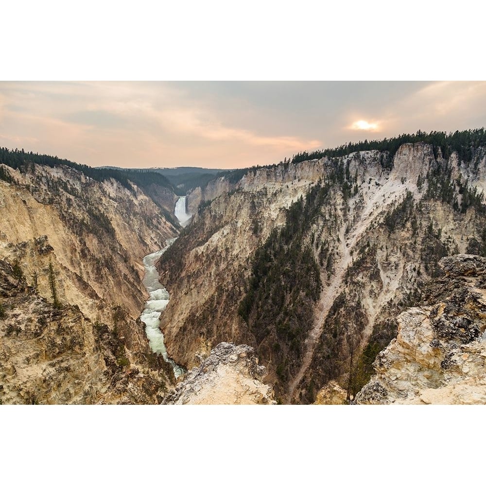 Cloudy sunset from Artist Point Yellowstone National Park Poster Print - The Yellowstone Collection-VARPDX66649 Image 1