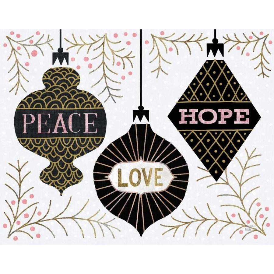 Jolly Holiday Ornaments Peace Love Joy by Michael Mullan-VARPDX66813 Image 1