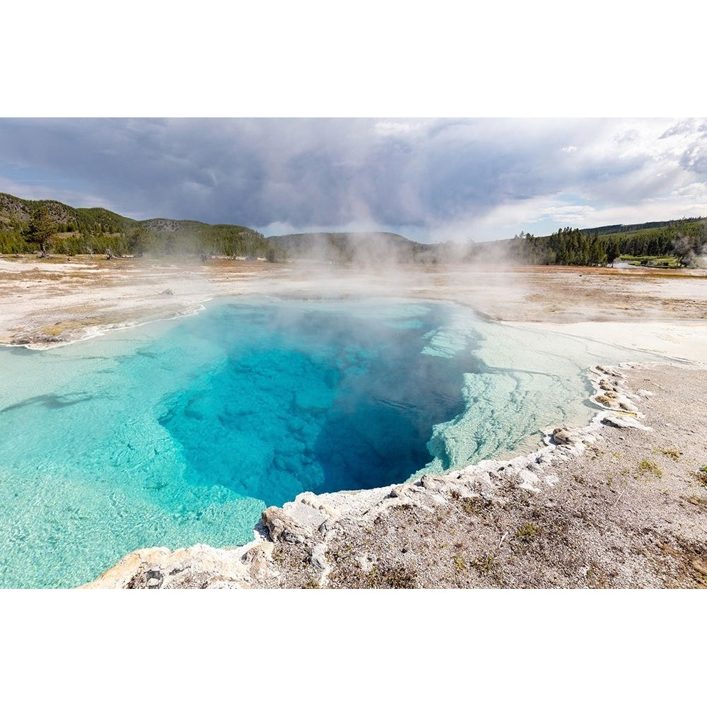 Sapphire Pool Steaming Yellowstone National Park Poster Print - The Yellowstone Collection-VARPDX66847 Image 1