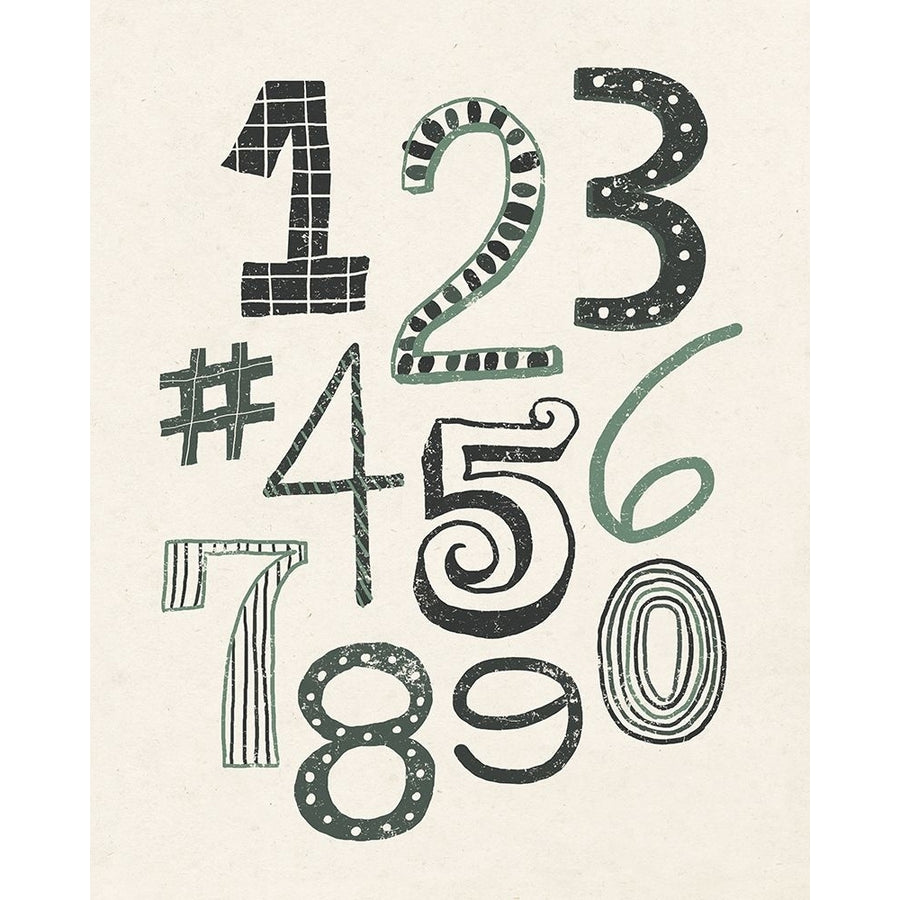 Funky Numbers Dark Poster Print - Michael Mullan-VARPDX68216 Image 1