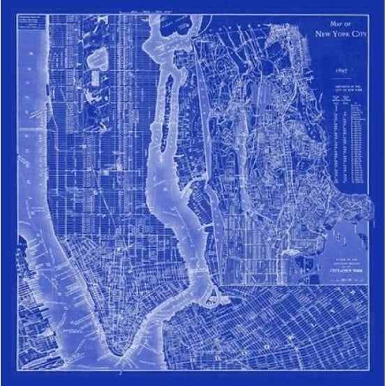 NYC Blueprint Poster Print by Adam Shaw Cartography-VARPDX683SHA1004 Image 2