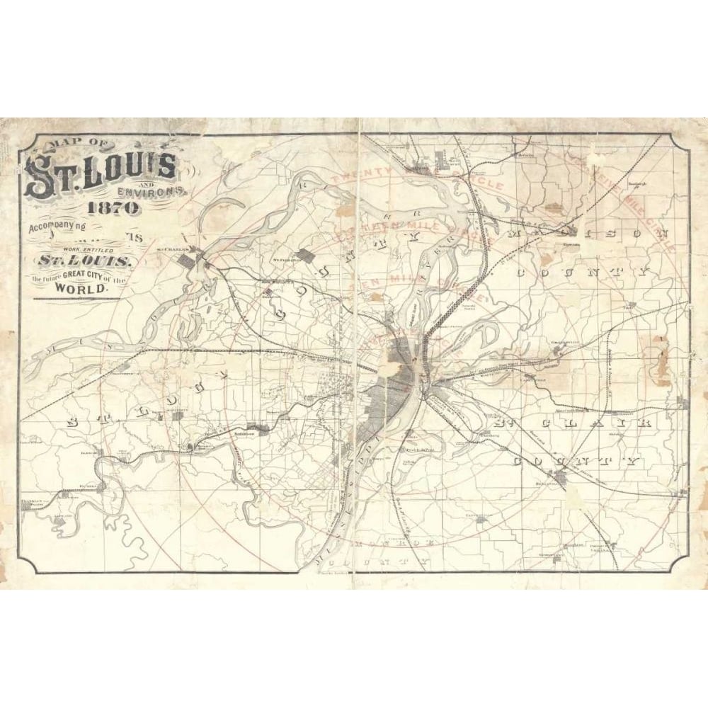 Vintage St Louis Map v2 by Wild Apple Portfolio-VARPDX68692 Image 1